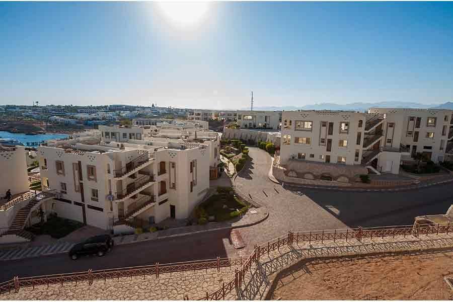 Apartment buildings along the hillside